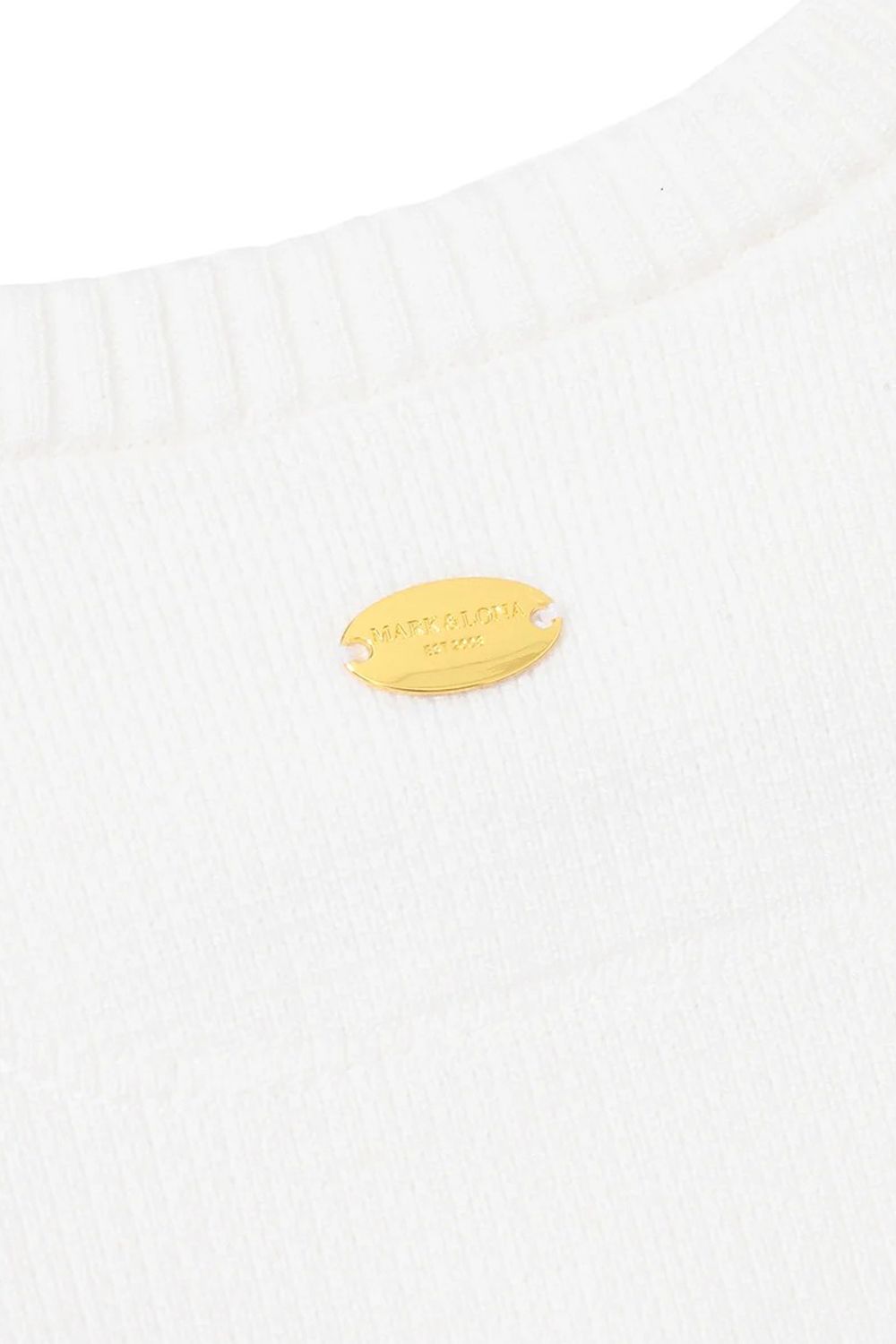 【26AW】【レディース】 ELYSIA KNIT PULLOVER / トライバルハート刺繍＆ブラックレター刺繍入り ニット (ホワイト)