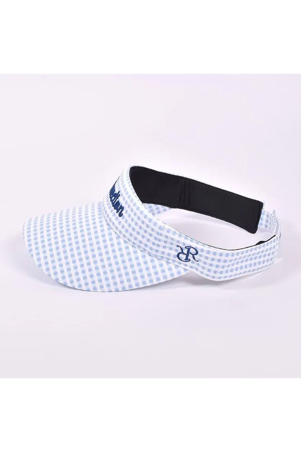 【26SS】【レディース】 WIDE BRIM SUN VISOR / ワイドブリム ギンガムチェック サンバイザー (シュシュ付き) (サックス)