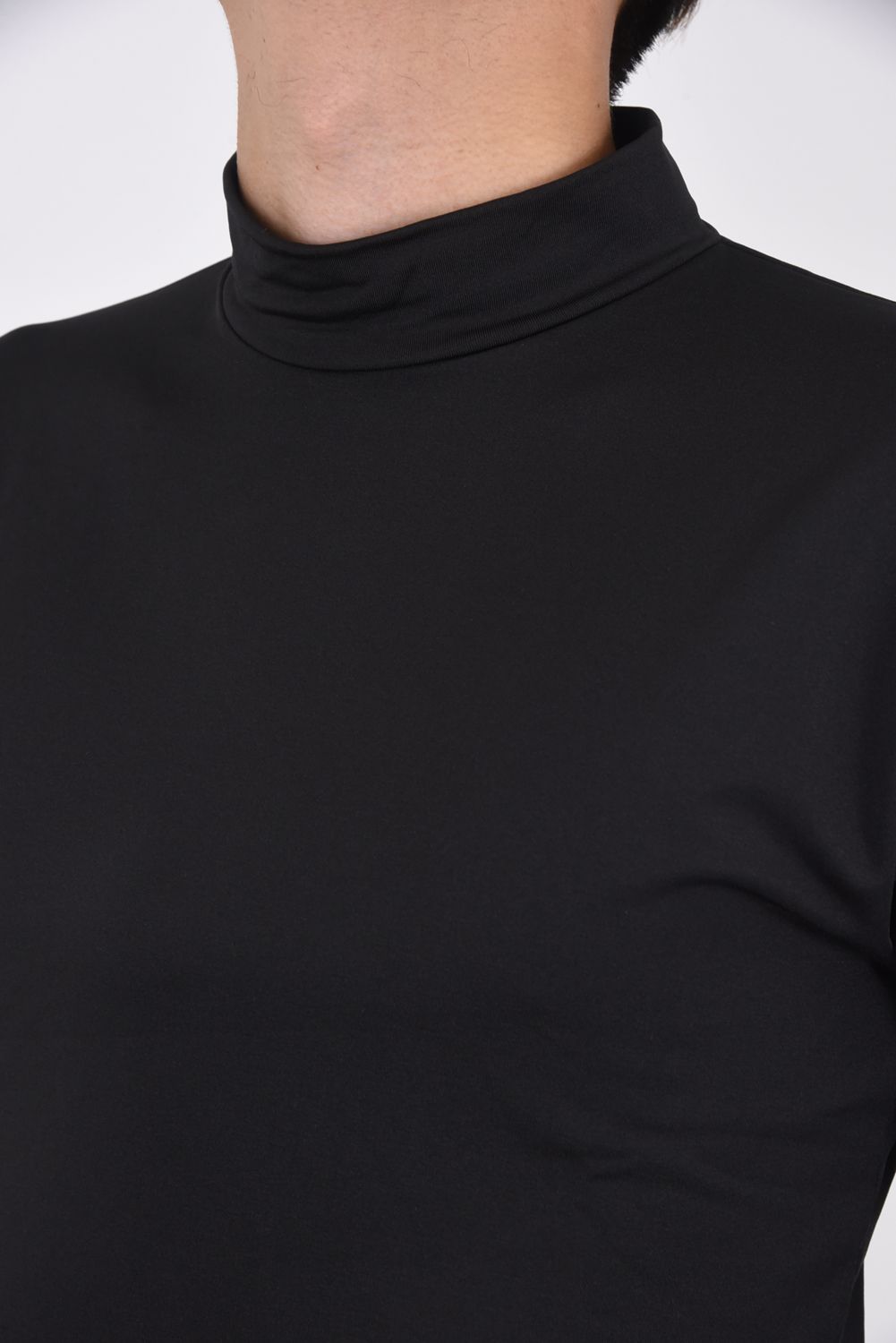 BACK BIG LOGO HIGH NECK T-SHIRTS / バックロゴモックネックTシャツ ブラック