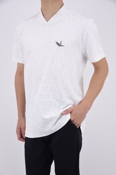 SS MOCK / アイコンロゴ 半袖 モックネック Tシャツ (ホワイト)