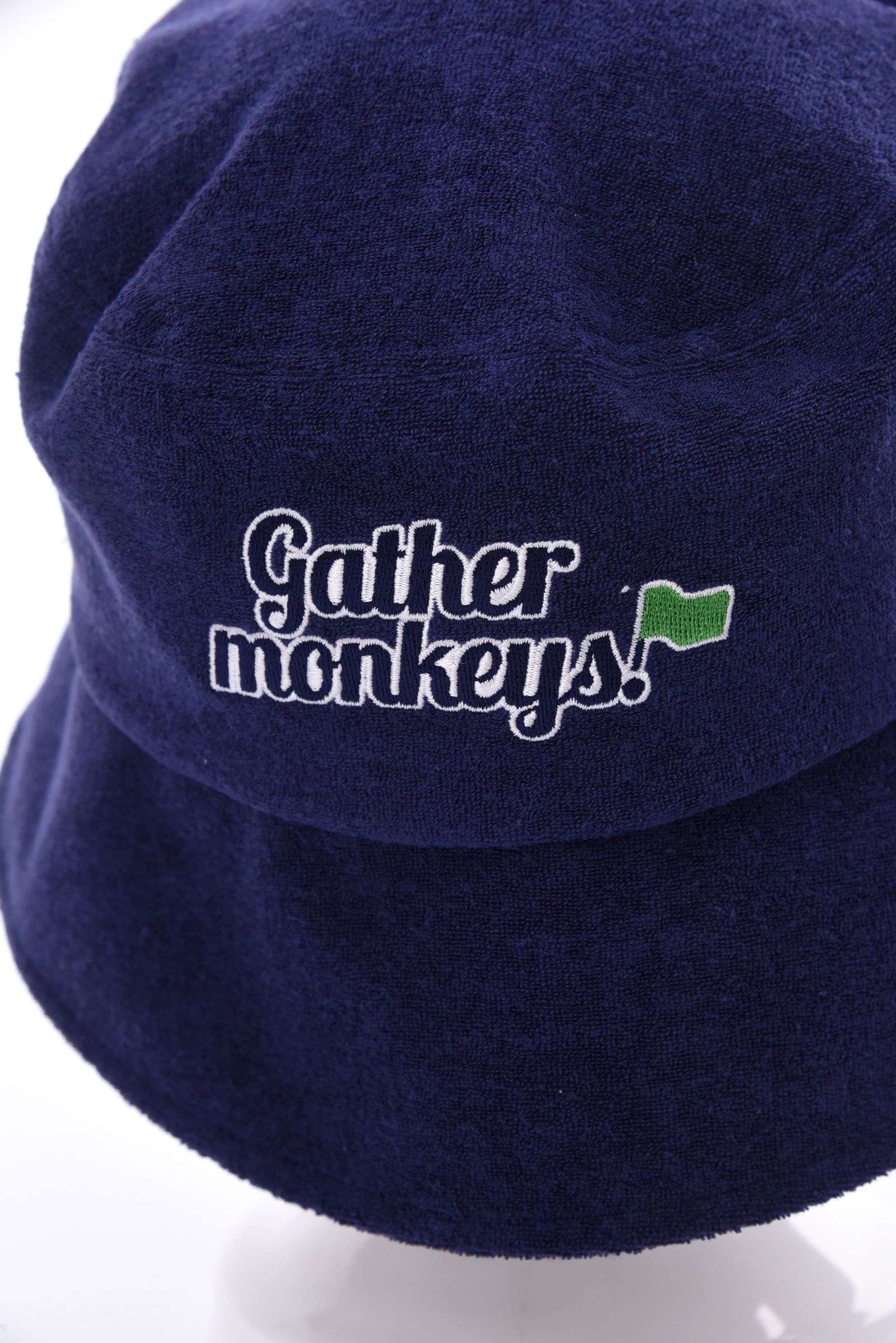 【26SS】 BUCKET HAT / パイル生地 ブランドロゴ刺繍 バケットハット (ネイビー)