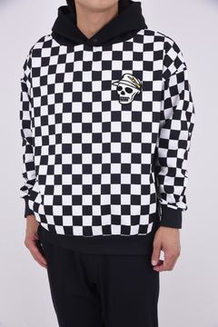 【25AW】 Quist TEXBRID Fleece Hoodie / フリース素材 チェッカーフラッグ プルオーバーパーカー (ブラック)