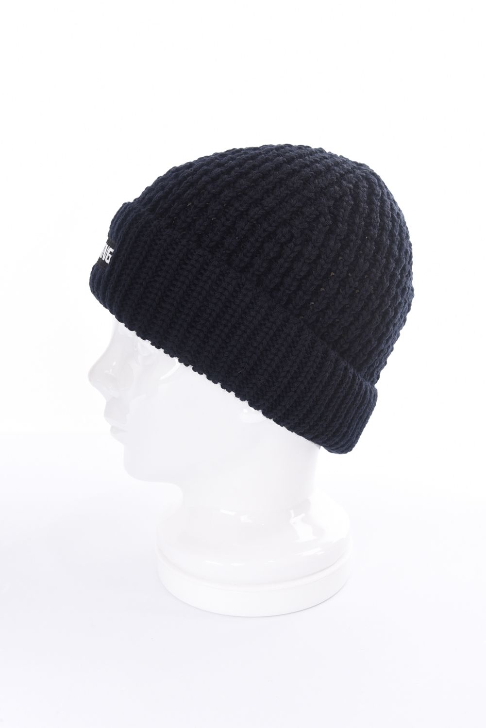 WR WOOL KNIT PATCH LOGO BEANIE / パッチロゴ ウール ビーニー (ブラック)