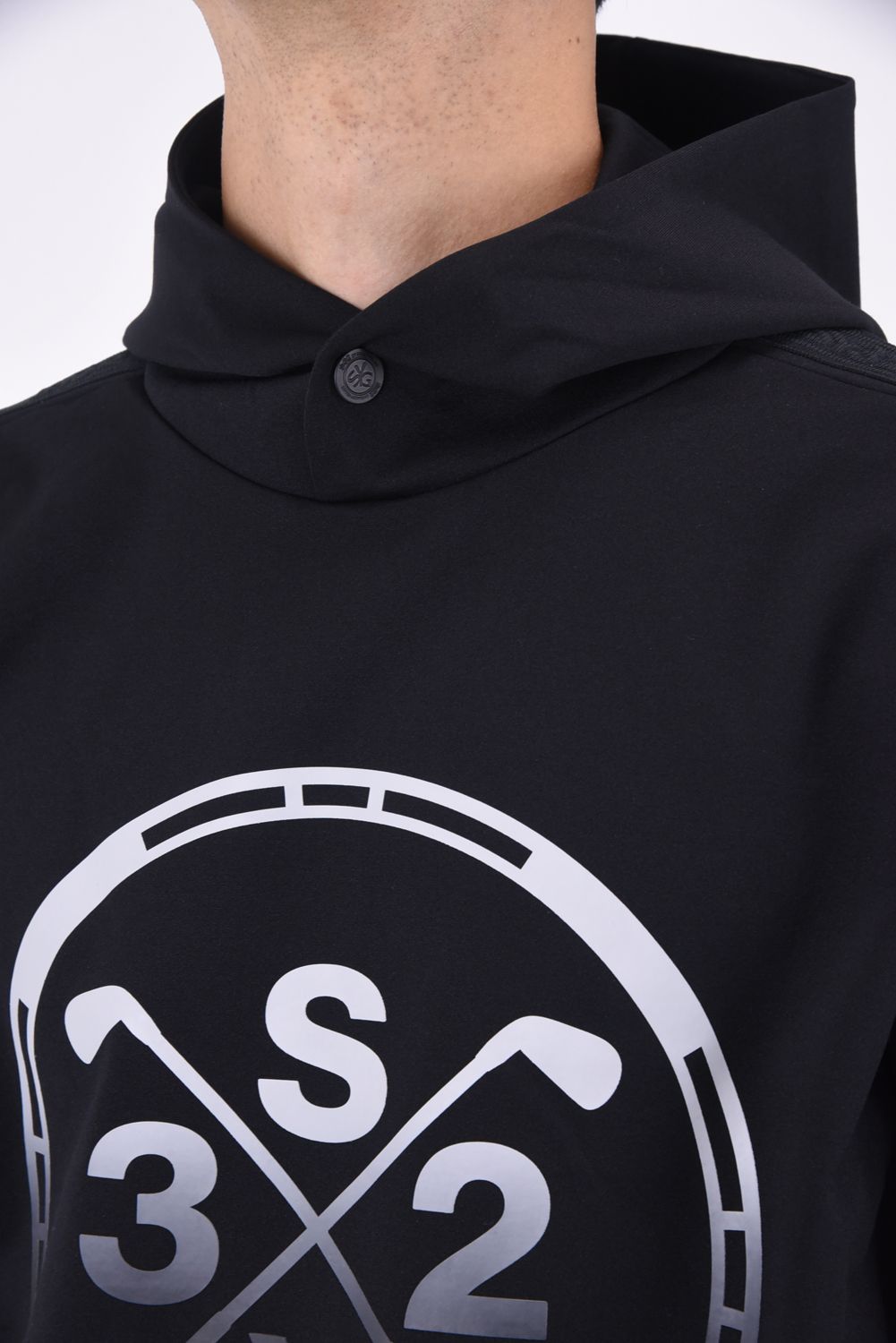 DRY STRETCH HOODIE / グラデーションプリントロゴ ストレッチ フーディー ブラック*