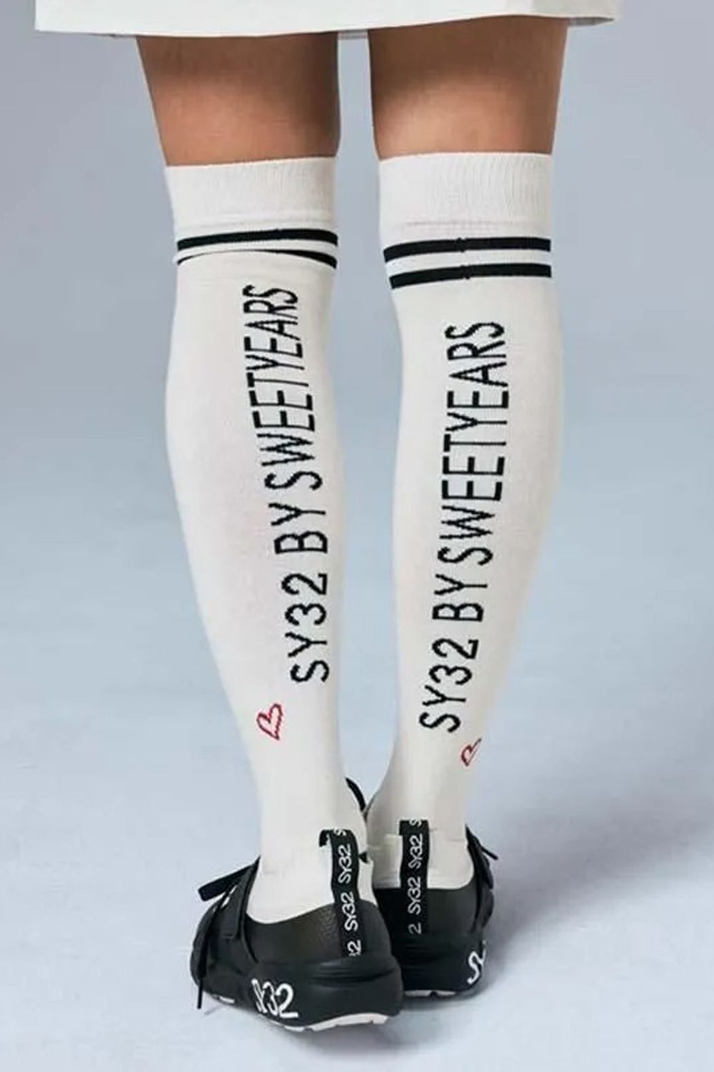 【26SS】【レディース】 LADYS KNEE HI SOX / ブランドロゴジャカード ニーハイソックス (ホワイト)*