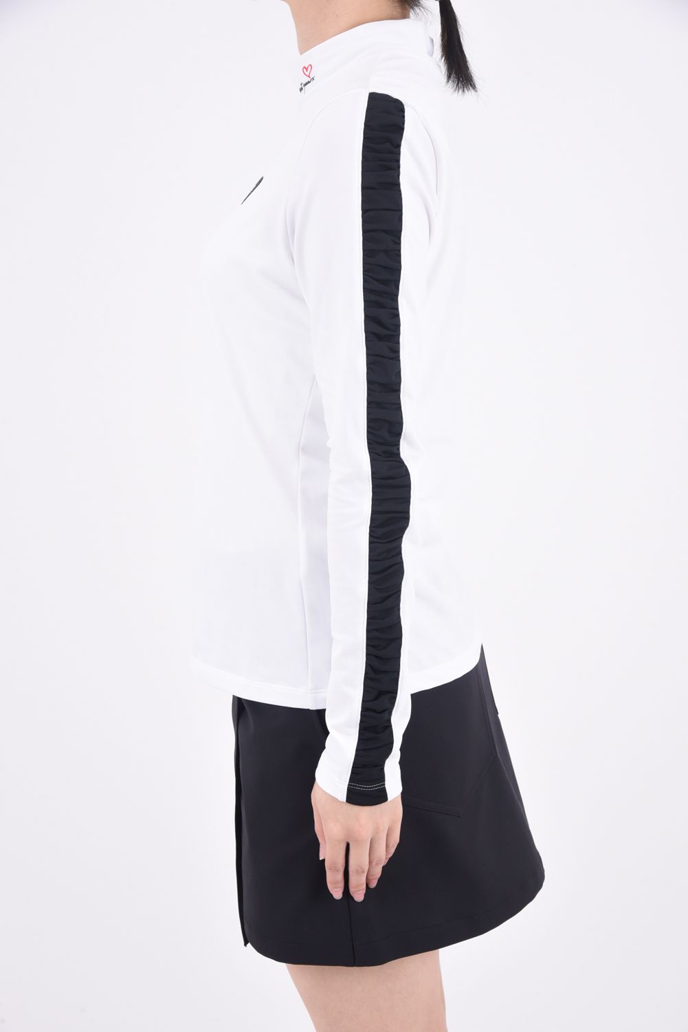 【レディース】 CARVICO STRETCH MOCK NECK SHIRTS / マイクロフリース ロングスリーブ モックネックTシャツ ホワイト*