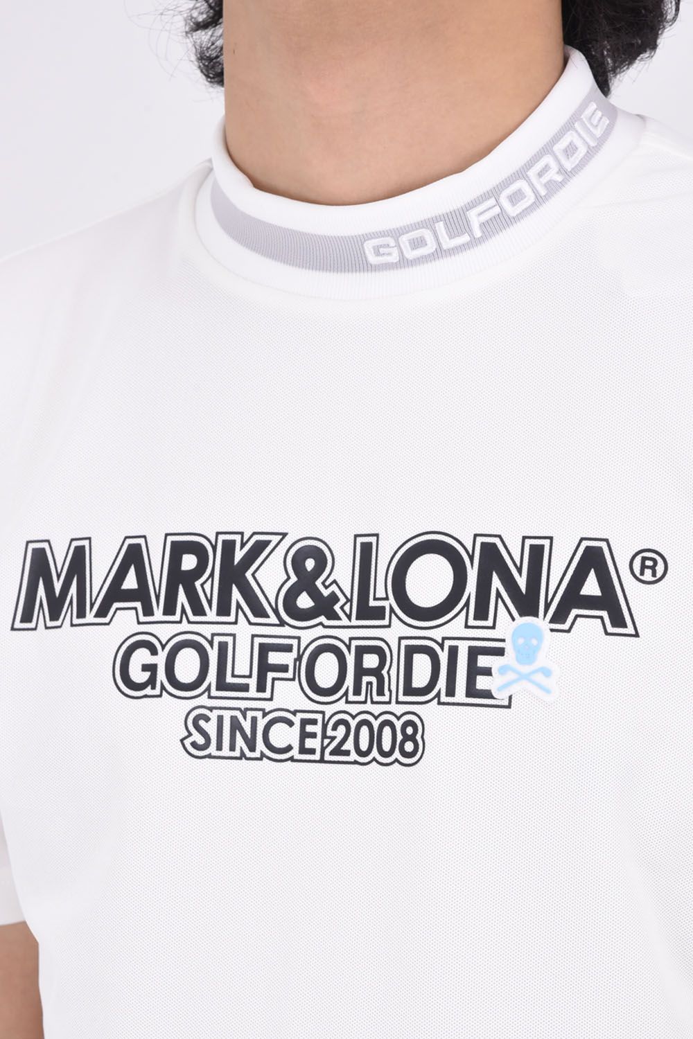 NERVE MOCK TEE / ドライタッチ モックネックTシャツ (ホワイト)