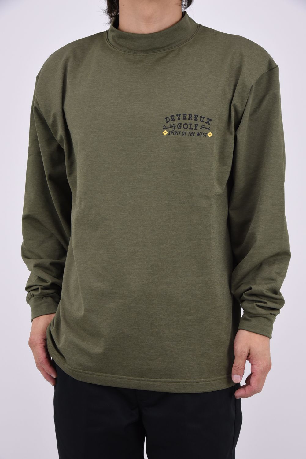 【26AW】 DVG spirit of the West MOCK TEE / バックプリント 長袖モックネックTシャツ (オリーブ)