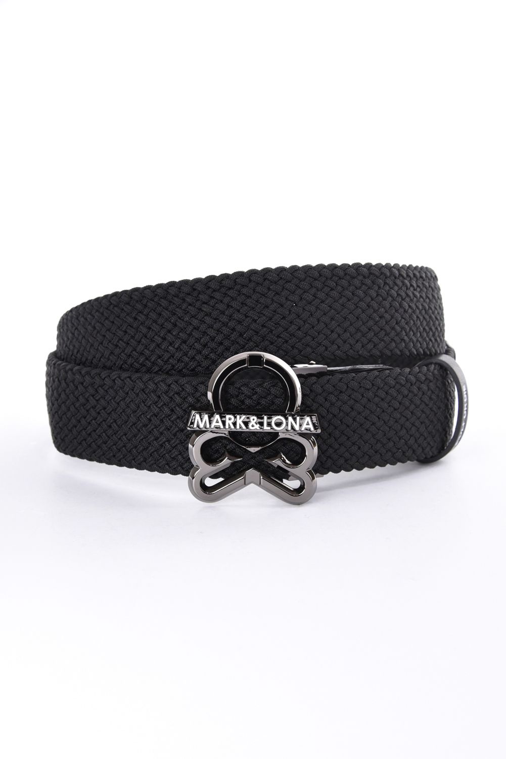 【26AW】 EL. STRETCH MESH BELT / オリジナルスカルバックル メッシュベルト (ブラック)