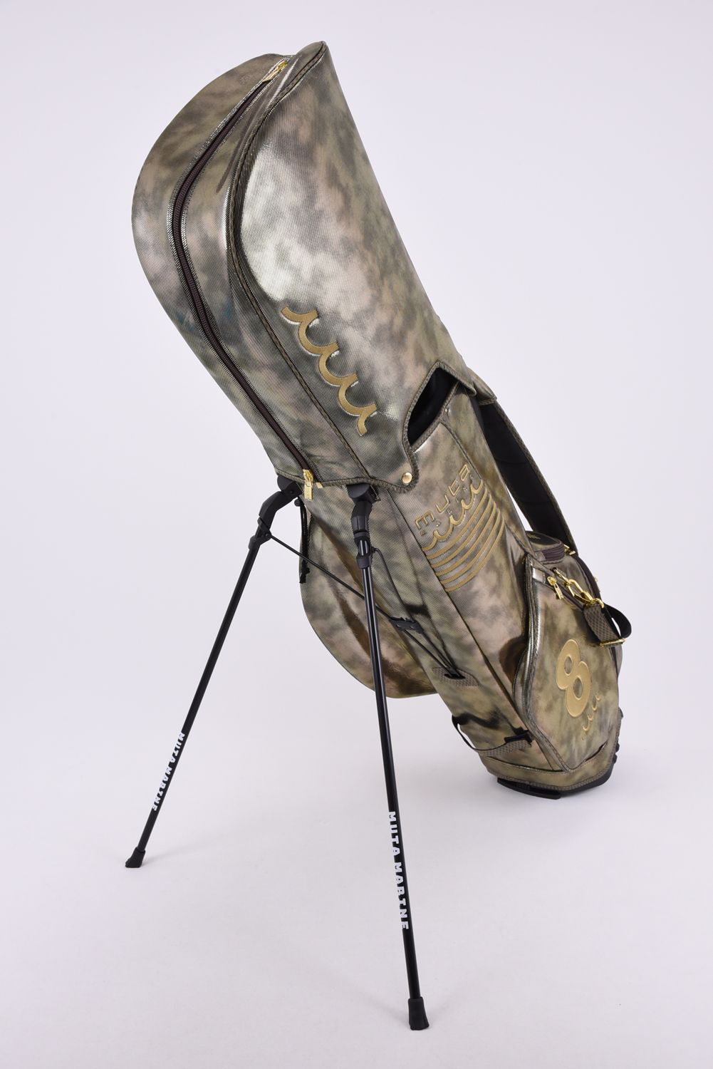 【26AW】 METALLIC CADDY BAG & HEAD COVER / メタリック 14分割 スタンドタイプ キャディバッグ&ヘッドカバーセット (ゴールド)