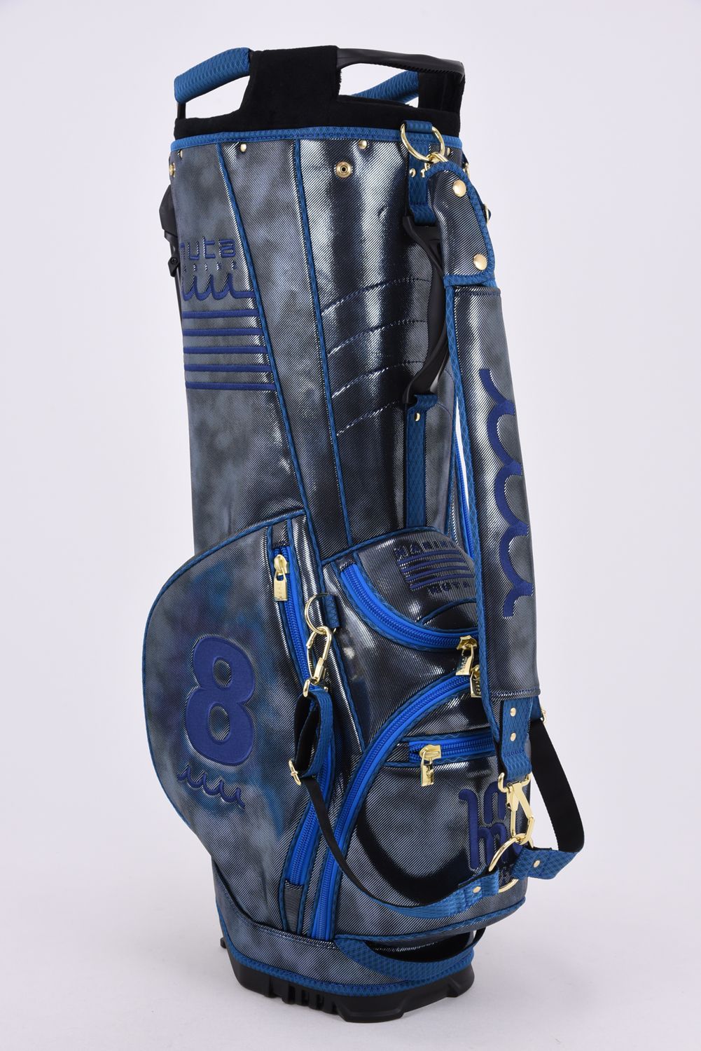 【26AW】 METALLIC CADDY BAG & HEAD COVER / メタリック 14分割 スタンドタイプ キャディバッグ&ヘッドカバーセット (ブルー)