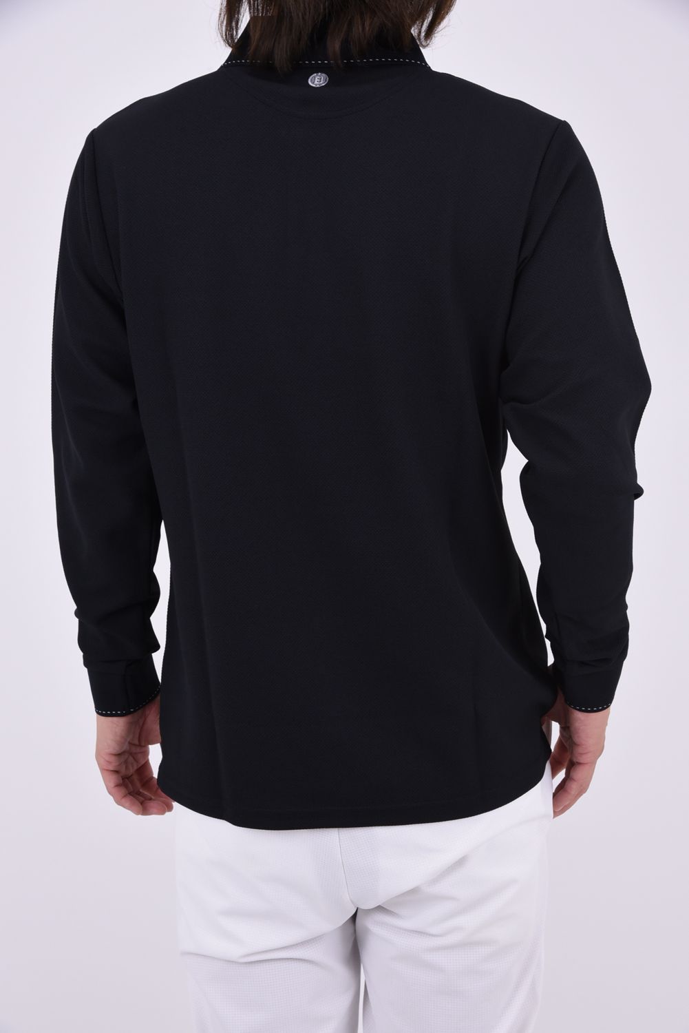 【26AW】 MEN’S BASIC LS POLO / ベーシック ブランドロゴ 長袖ポロシャツ (ブラック)