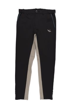 113 GOLF RIB PANTS / ナイロン4WAYクロス バイカラー リブパンツ (ブラック)