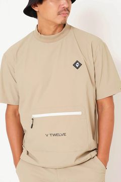 【26SS】 OZ MOCK / ストレッチナイロン カンガルーポケット モックネックTシャツ (ベージュ)