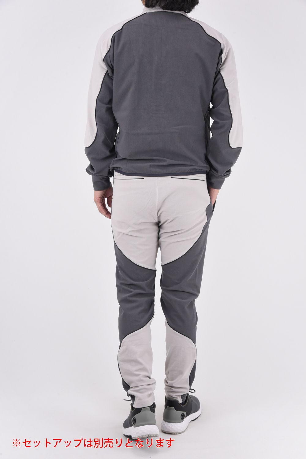 ZOOM STRETCH PERFONAMCE PANTS / 高機能フリース素材 ブランドロゴ刺繍 パイピング ウォームパンツ (グレー)