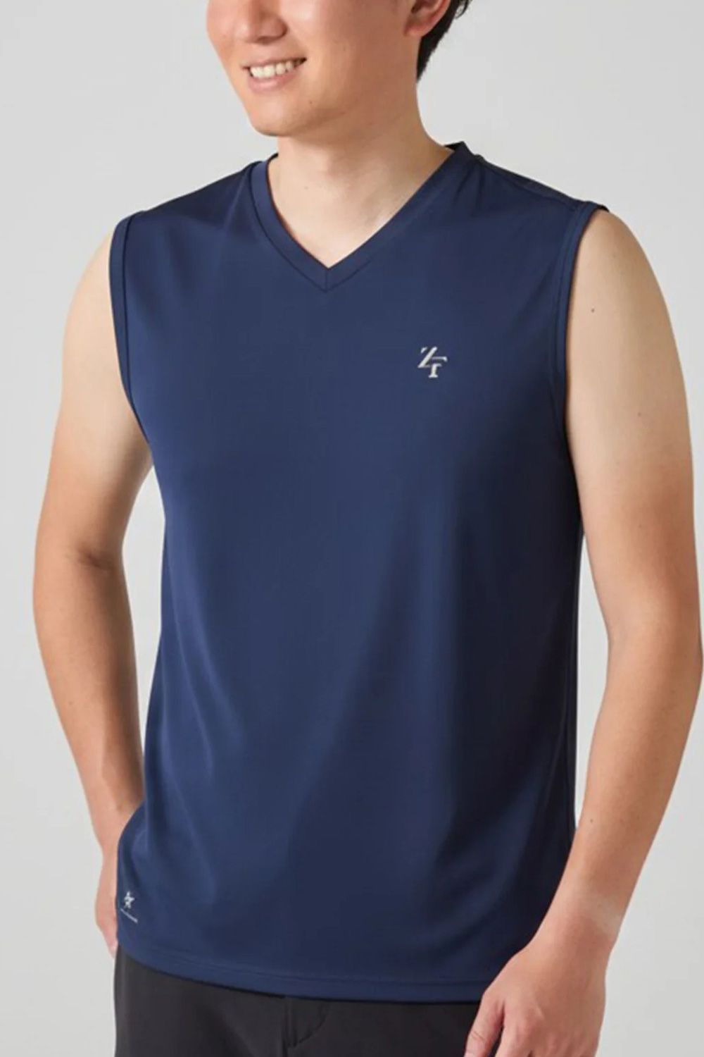 【返品・交換不可】 ICE MESH VNECK sleeveless / Vネック ノースリーブ メッシュ 機能性冷感インナー (ネイビー) (ユニセックス)