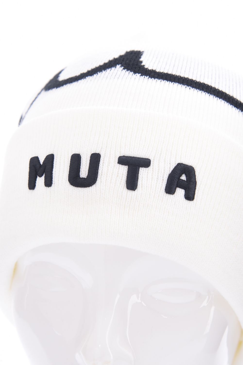 【25AW】 JACQUARD LOGO KNIT CAP / ジャカードWAVEライン ブランドロゴ ニットキャップ (ホワイト)
