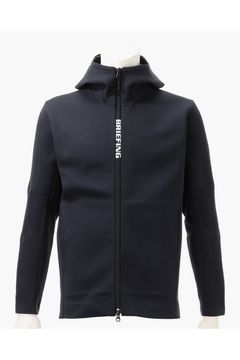 【26AW】 MEN'S DOUBLE JQ KNIT PARKA / バックロゴ ジップアップ ニットパーカー (ネイビー)