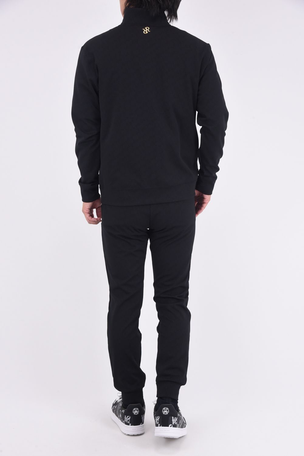 【25AW】 JACQUARD STAND COLLAR JACKET / ジャガード スタンド カラージャケット (ブラック)*