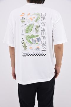【26SS】 DVG CROCO MOCK T / マイクロカノコ素材 バックプリント モックネックTシャツ (ホワイト)