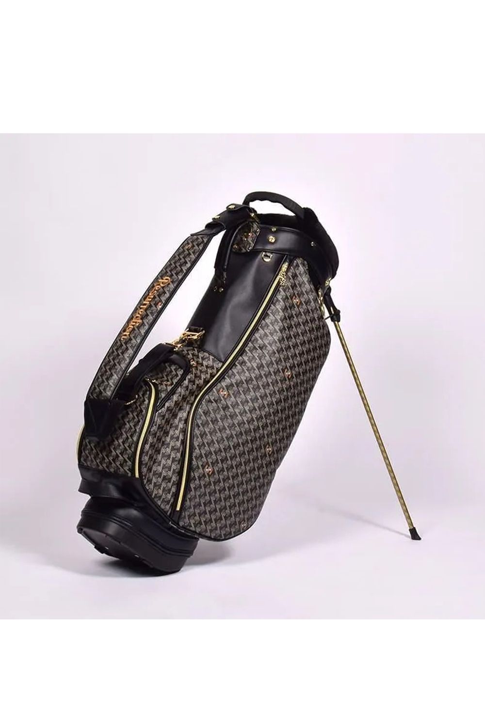 【26SS】【銀行振込・代金引換不可】【返品・交換不可】 PAVO (パーヴォー) / ブランドオリジナルテキスタイル スタンドキャディバッグ (ダークブラック)*