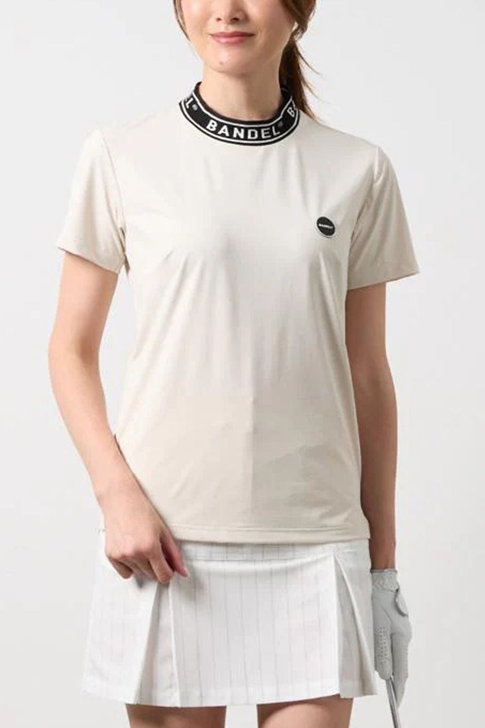 【26SS】 【レディース】 ジャガードモックネックシャツ (オフホワイト)