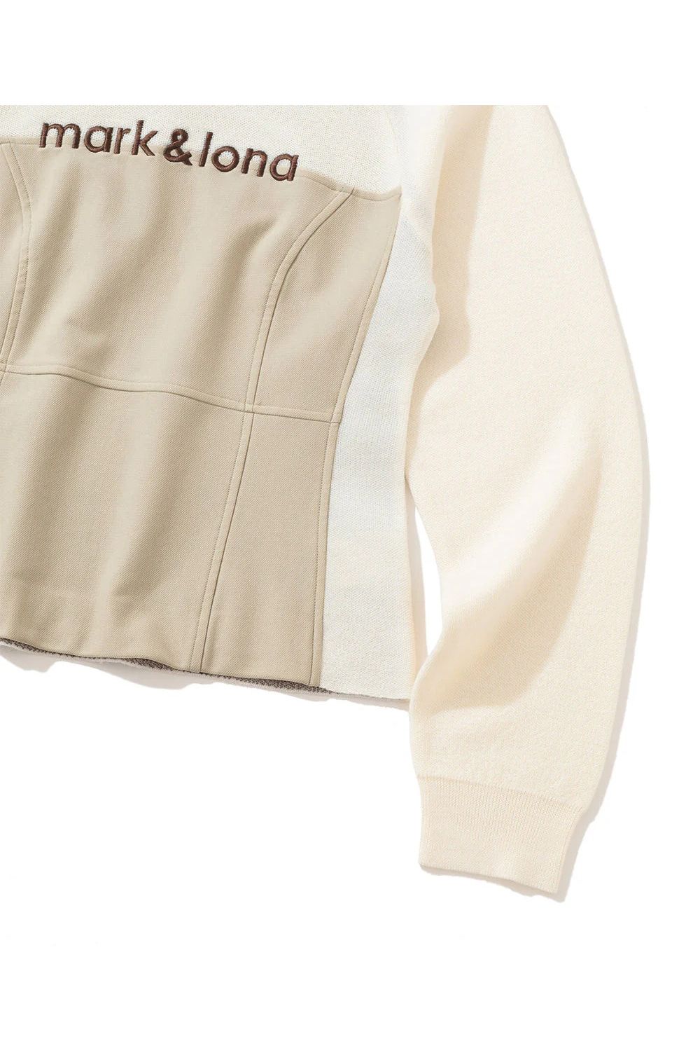 【2025AW】【レディース】 CORNEL CONTOUR FIT COMBO PULLOVER / メリノウール ブランドロゴ刺繍 クルーネックニット (オフホワイト)