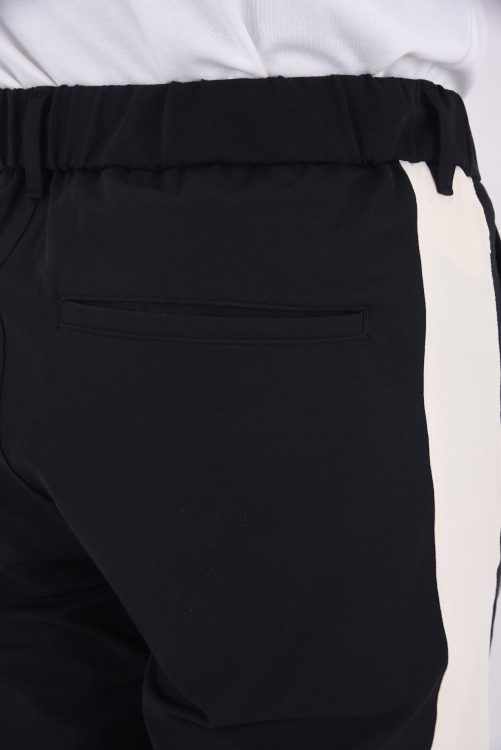 【25AW】 ACANTHUS * MUTA MARINE SWEET LOGO SIDELINE PANTS / サイドライン ハートロゴ ロングパンツ (ブラック/ホワイト)