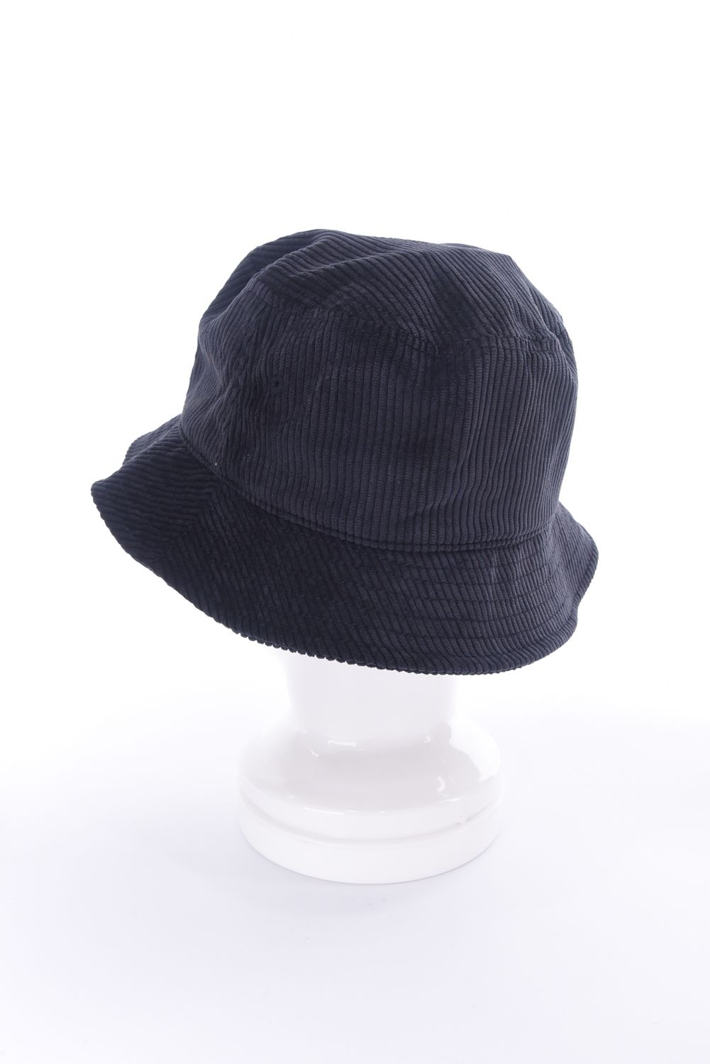 MEN’S CORDUROY HAT / ブランドロゴ刺繍 コーデュロイバケットハット (ブラック)