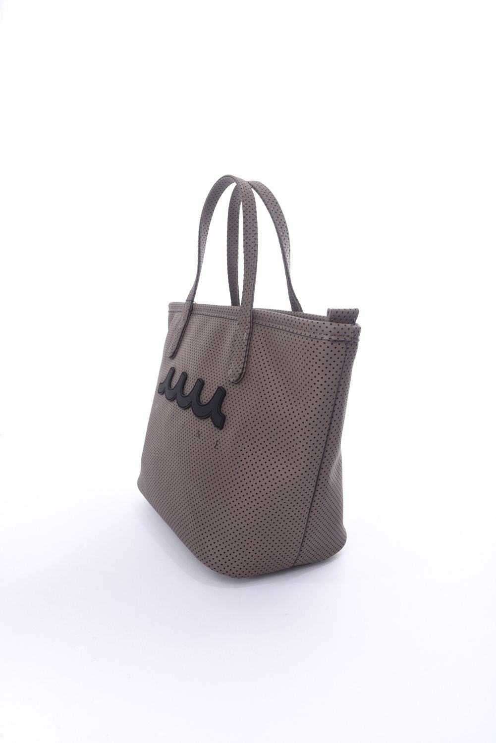 CONTINUA PERFORATED ETHICAL LEATHER MINI TOTE BAG / パンチングエシカルレザー ミニトートバッグ (ブラウン)