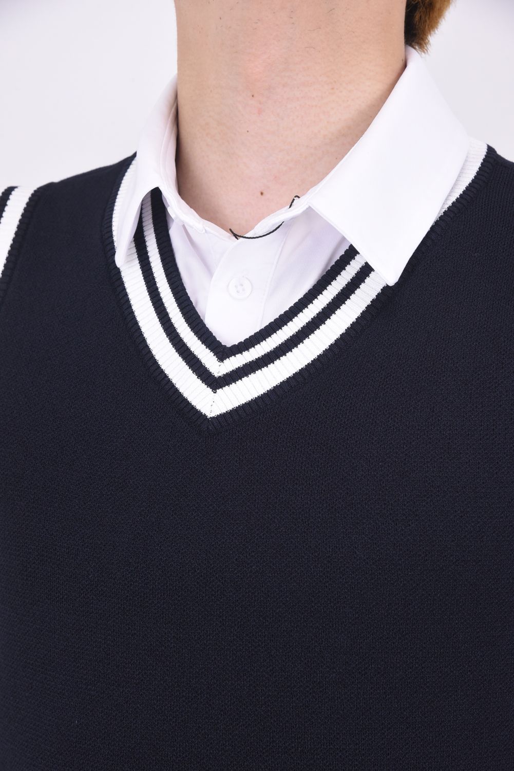 HANDWRITTEN NO SLEEVE KNIT /  カーシヴロゴニットベスト ブラック