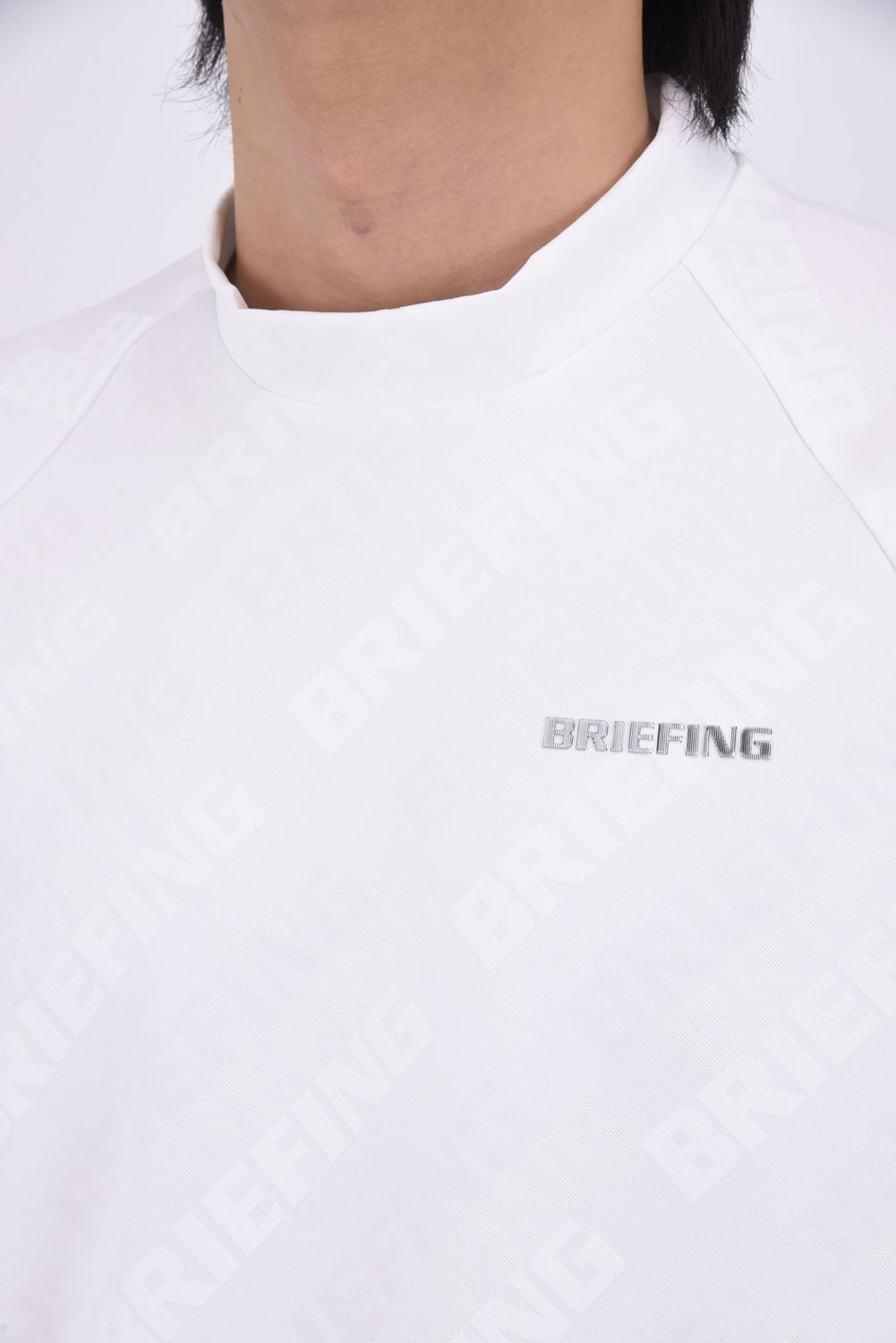 【26SS】 MEN'S SHADOW LOGO JQ HIGHNECK RF / バイアスロゴジャカード リラックスフィット モックネックTシャツ (ホワイト)