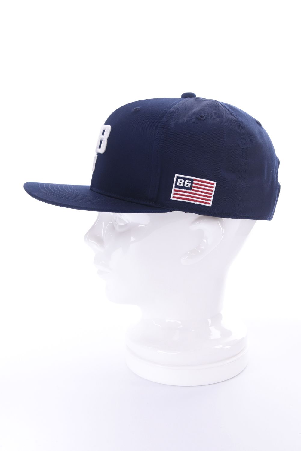 【26SS】 MEN’S BG LOGO FLAT VISOR CAP / BGロゴ フラットキャップ (ネイビー)