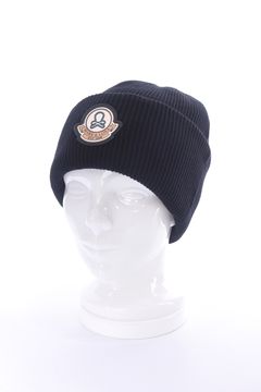 EVER WHOLE GARMENT MERINO BEANIE / ブランクスカルワッペン カラビナ付き ワッチキャップ (ブラック)