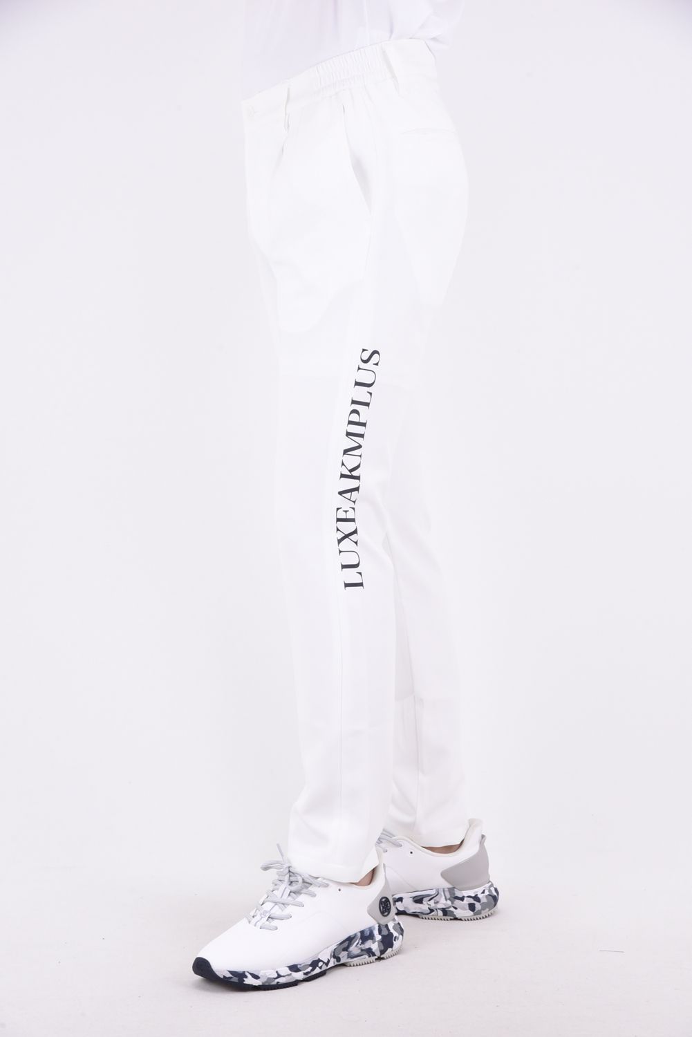 【春夏仕様】BASIC LOGO PANTS / ベーシックロゴ ストレッチ ロングパンツ (ホワイト)