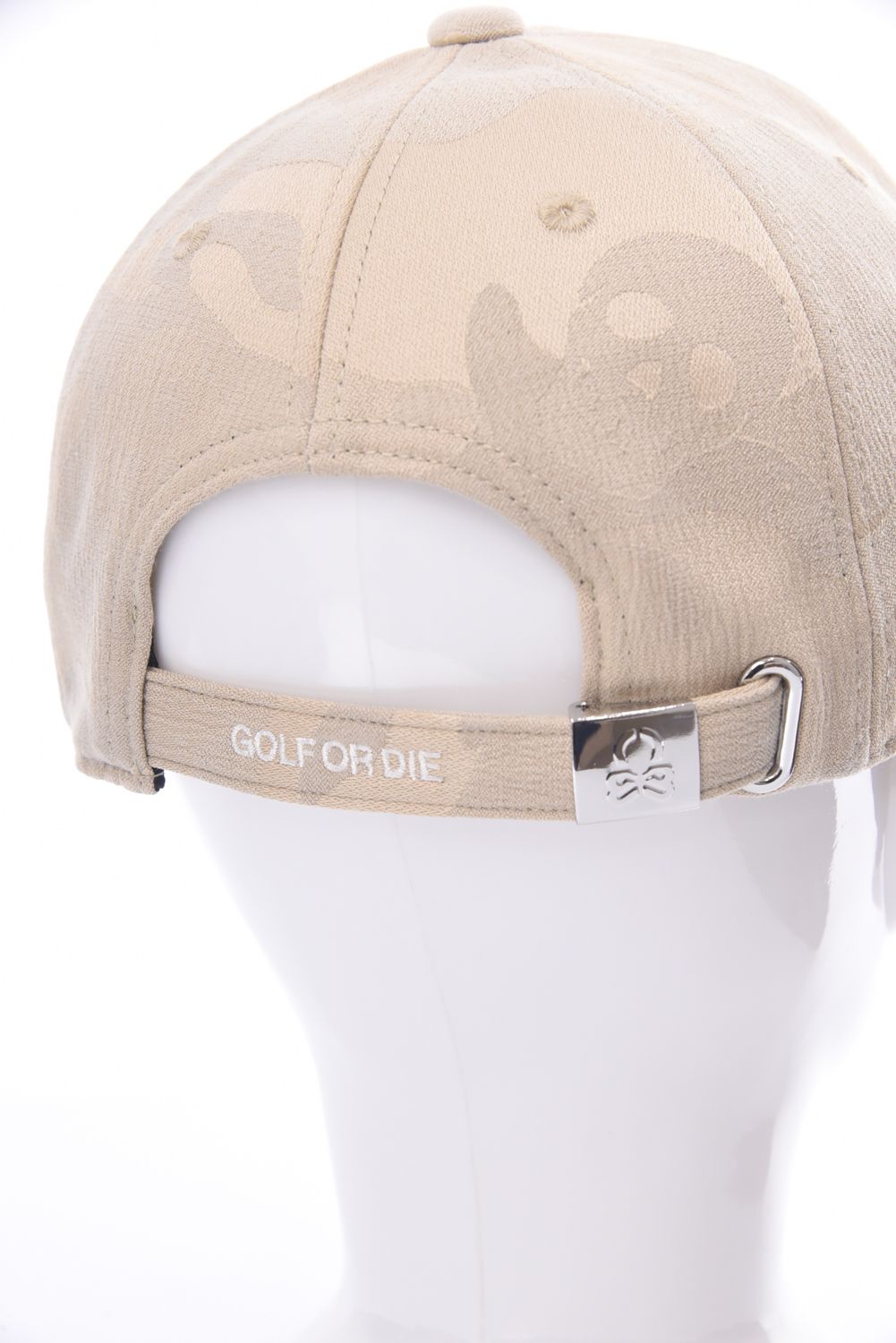 【26SS】 GAUGE CAMO LEATHER TRIM CAP / カモフラージュパターン 異素材切り替え  メタルプレート ベースボールキャップ (ベージュ)