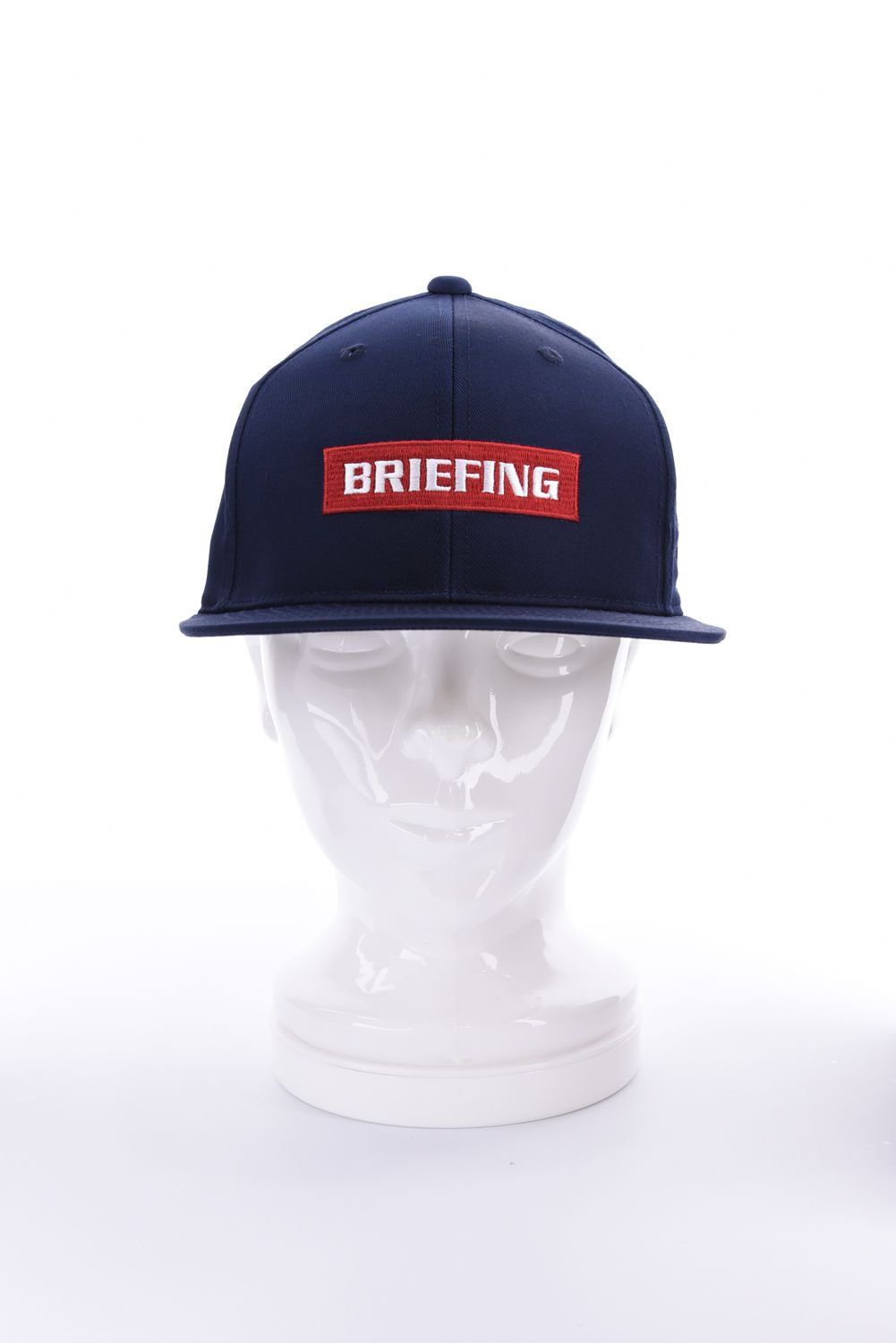 【26AW】 MEN’S BOX LOGO FLAT VISOR CAP / ボックスロゴ刺繍 フラットキャップ (ネイビー)