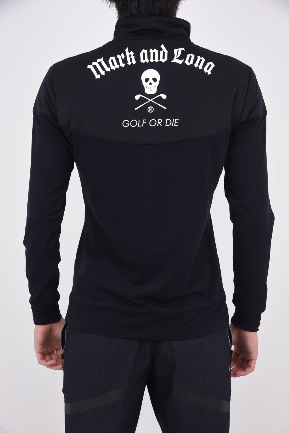 MARK & LONA MA GOLF ジップアップセーター ブラック 裏起毛