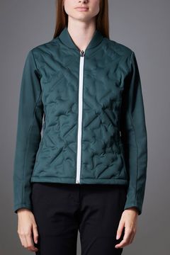 【レディース】 バックロゴ フルジップダウンジャケット (グリーン)