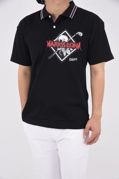 VINCE SKULL IRON POLO / リアルスカルプリント 鹿の子 ポロシャツ (ブラック)