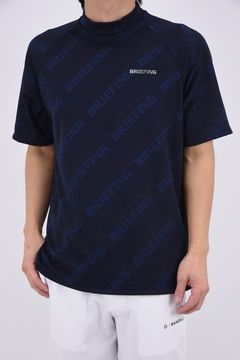 【26SS】 MEN'S SHADOW LOGO JQ HIGHNECK RF / バイアスロゴジャカード リラックスフィット モックネックTシャツ (ネイビー)