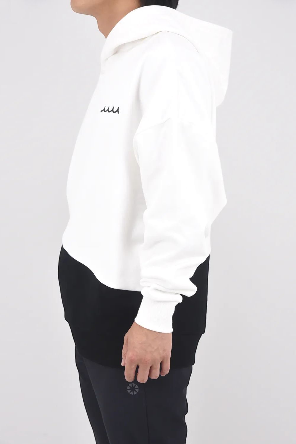 BIG PULLOVER HOODIE (BICOLOR) / ビッグシルエット バイカラー フリーサイズ プルオーバーパーカー (ホワイト)