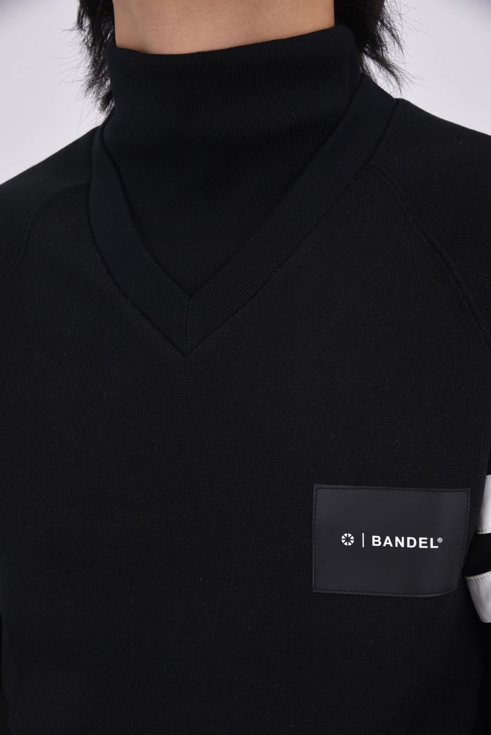 【25AW】 LAYERED HIGH NECK KNIT / フェイクレイヤード ハイネックニット (ブラック)