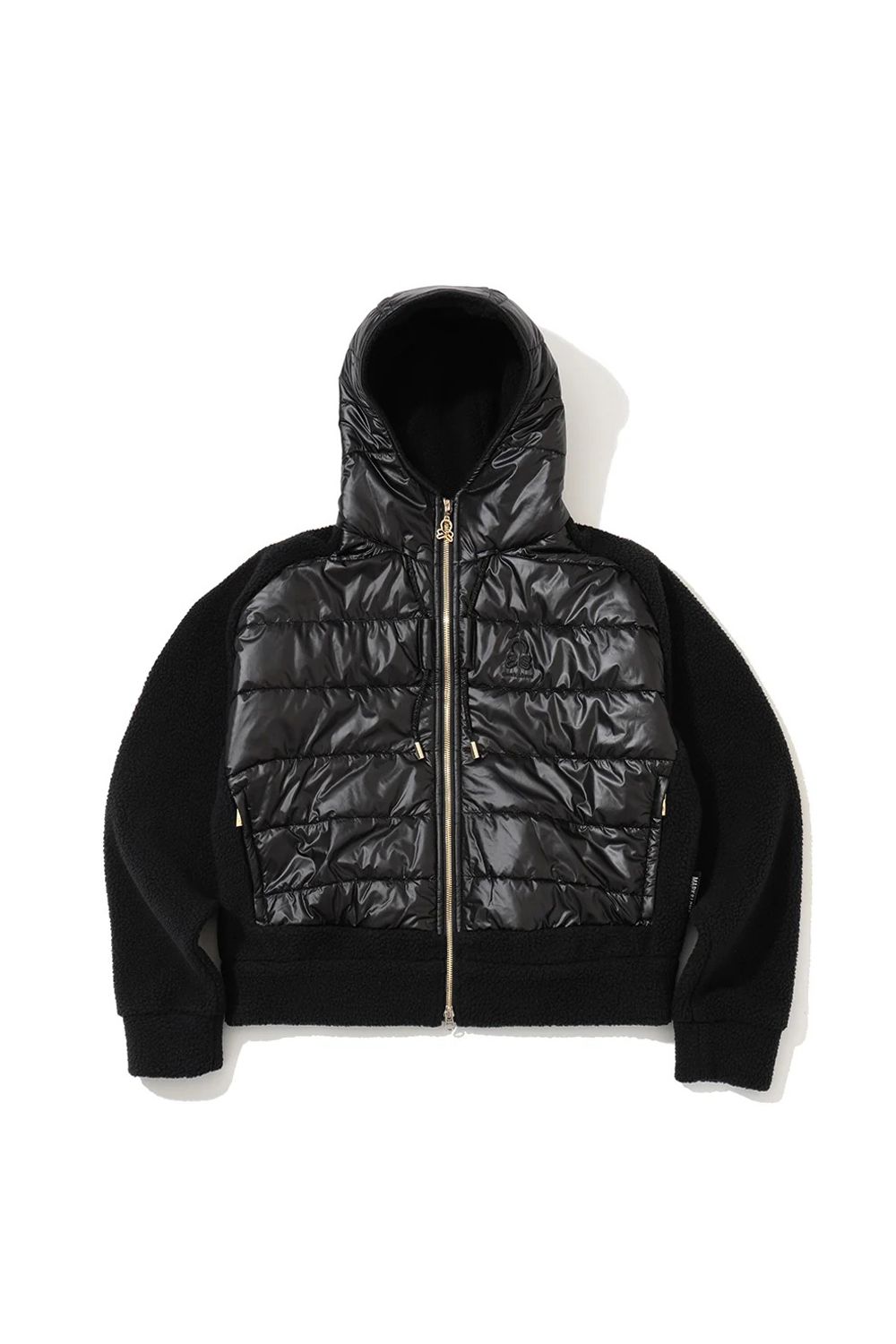 【26AW】【レディース】 ELYSIA HYBRID PADDING JACKET / トライバルハートバックロゴ パディングアウター (ブラック)