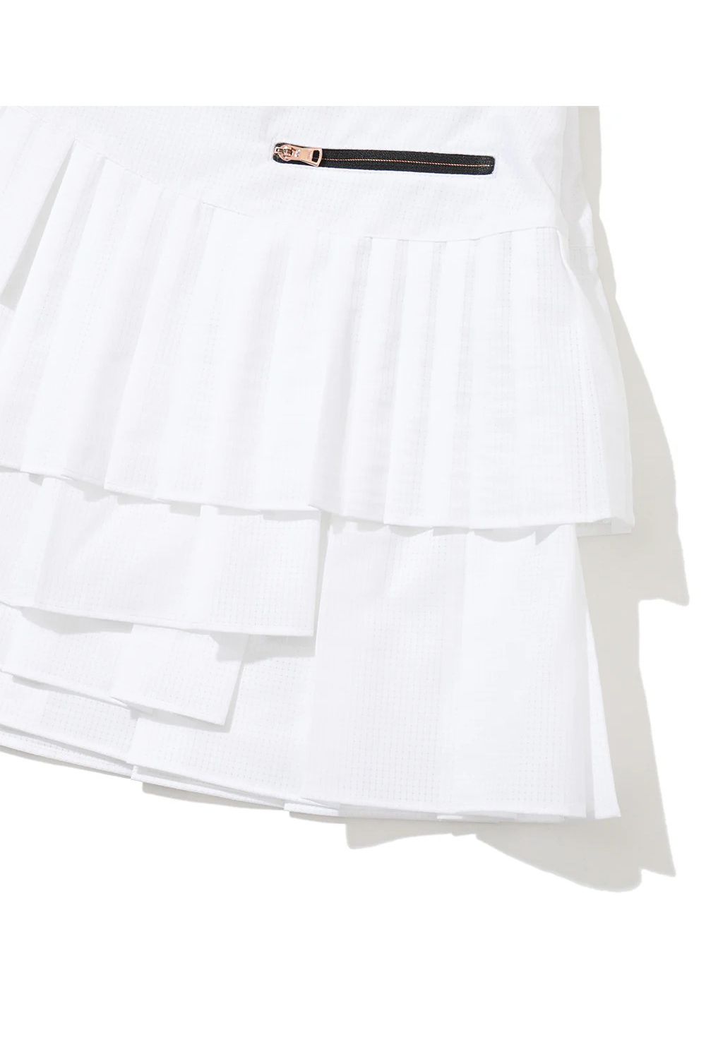 【26SS】【CODE COLLECTION】【レディース】 APSK /  アシンメトリー ランダムプリーツスカート (インナーパンツ付き) (ホワイト)