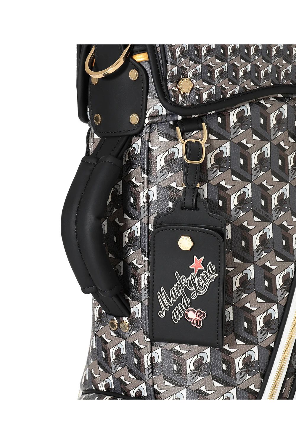 【26AW】 PRISME TOUR CADDIE BAG / 3Dキューブパターン シンセティックレザー カートタイプ キャディバッグ (ブラック)