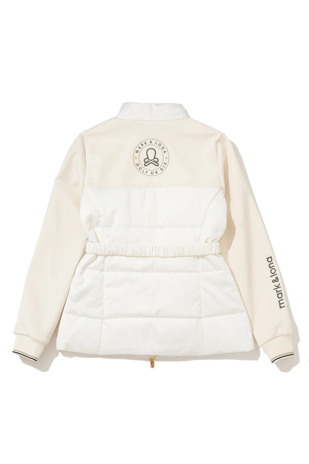 【2025AW】【レディース】 ARVEL HYBRID INSULATED JACKET / ブランドロゴ ウエストベルト付き ハイブリッドパデッドジャケット (オフホワイト)
