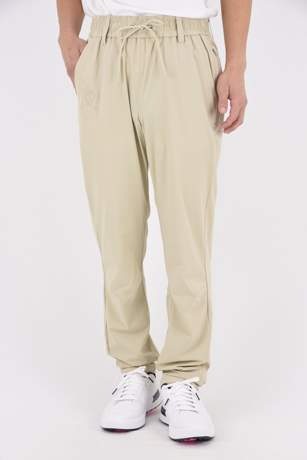 【26SS】 ROGUE AIRFLOW TECH PANTS / 高機能ナイロン パンチングスカルロゴ テクニカルロングパンツ (ベージュ)