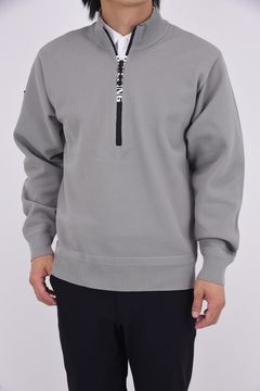 【25AW】 MEN'S WR KNIT HALFZIP TOP / 超撥水糸 鹿の子編み ハーフジップニット (グレー)