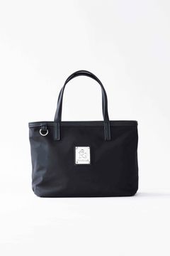 TOTE BAG SMALL / 113プレートロゴ トートバッグ ブラック